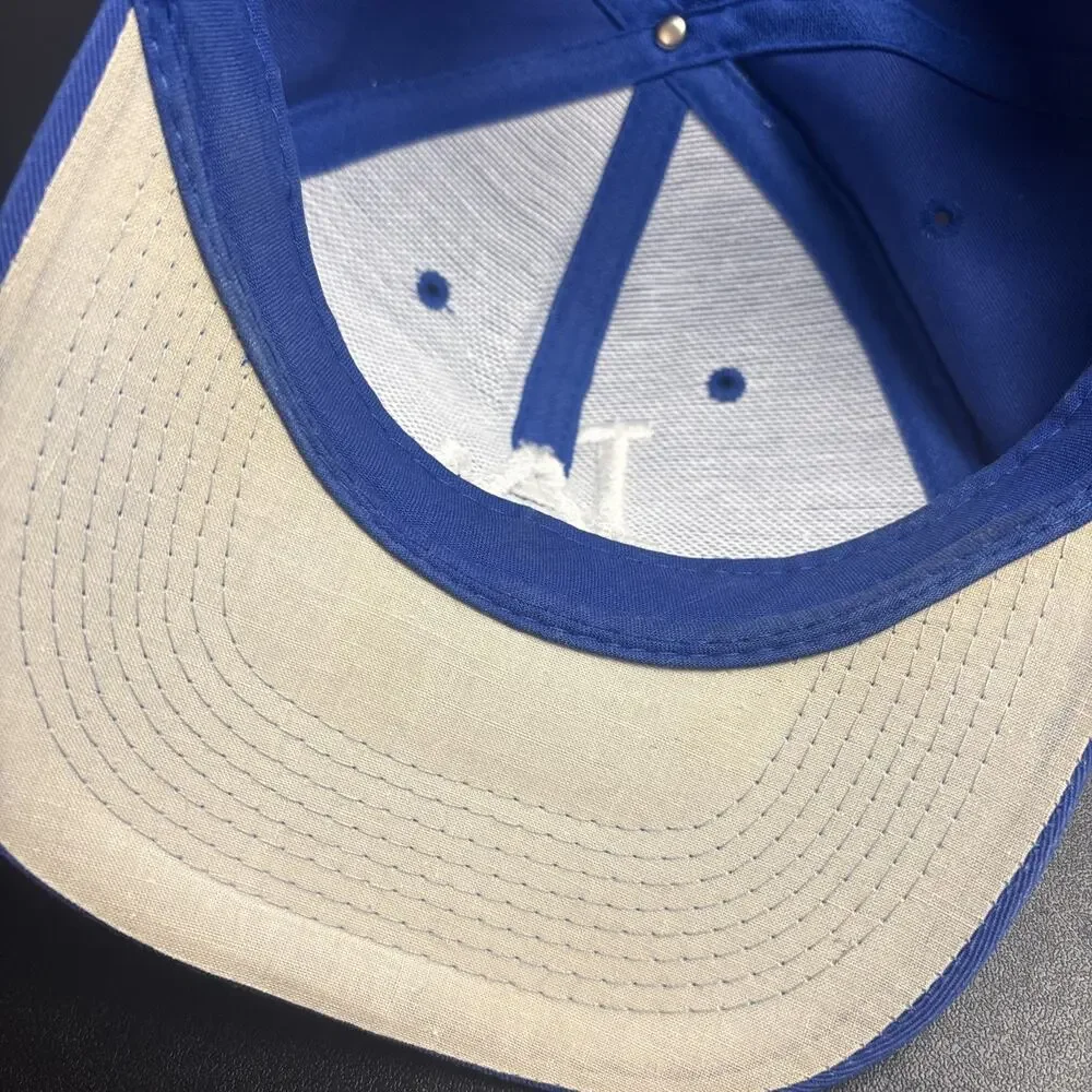 Vintage Los Angeles Dodgers Logo 7 Twill Snapback Hat Cap Royal Blue/White RARE
